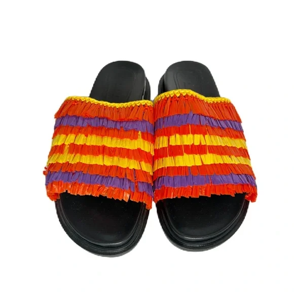 Marni Fussbett Slide Sandal In Reverse Crochet With Fringes Size 39 NWB Sandals